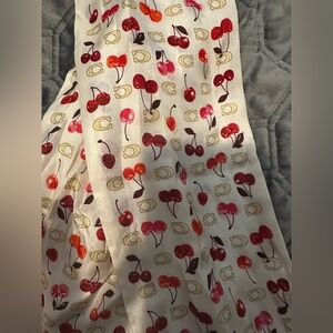 Coach Sculpted C Cherries silk scarf